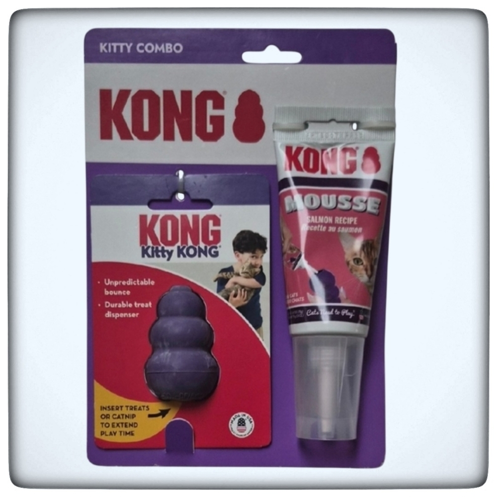Kitty Cat Kong Combo- Small Kong With Salmon Flavor Mousse Treat